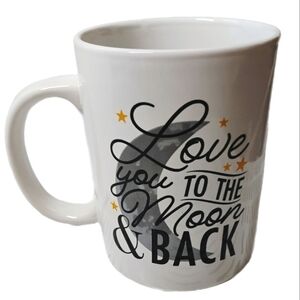 Love Across Space "To The Moon And Back" Inspirational Quote White Ceramic Mug